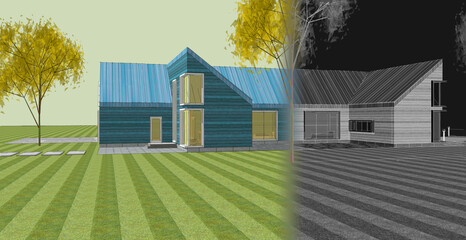 architecture sketch of the house © Svjatoslav