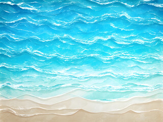 Fototapeta na wymiar abstract blue sea, waves and beach summer background. generative AI