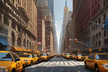 Foto op Plexiglas New York taxi street. Generative AI
