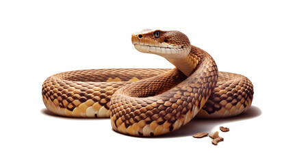 Wild animal snake photo realistic on transparent white background - obrazy, fototapety, plakaty