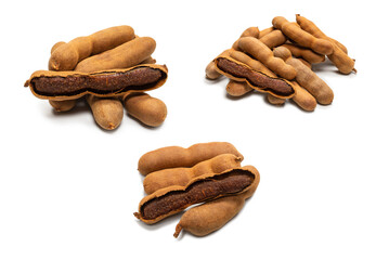 Sweet tamarind isolated on white background.