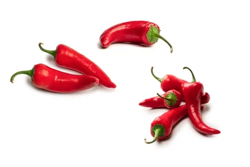 Foto op Plexiglas Red hot chili pepper isolated on a white background. © Nikolay