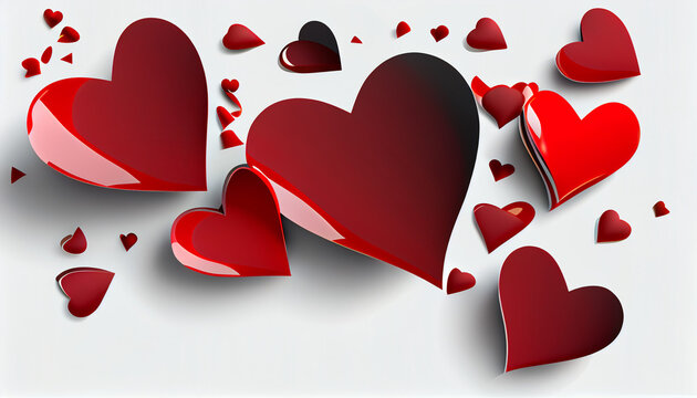  Clipart hearts white background, heart made of red diamonds, heart on a red background, Ai generated image 