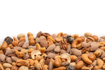 A group of almonds, pistachios, walnuts, macadamia, cashews.