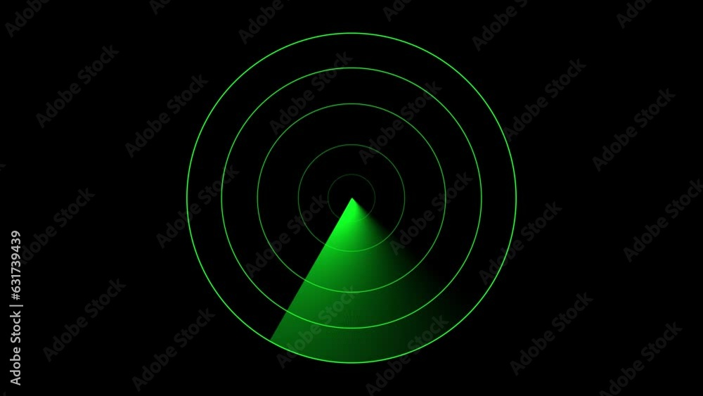 Poster green radar is looking for objects. object speed and location monitoring