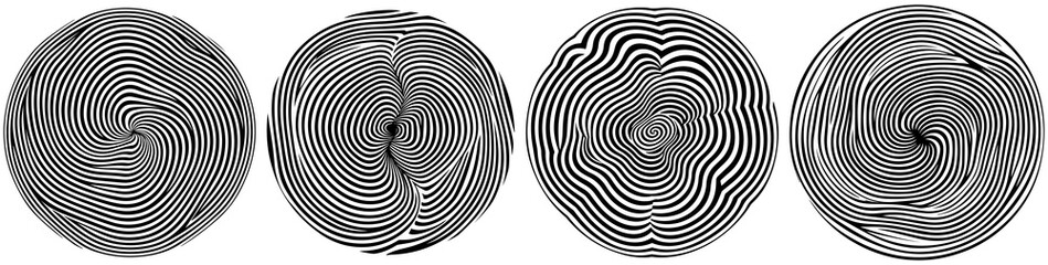 Abstract tree rings. Topographic map concept for background. Thin black lines on white.