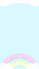 16:9 虹と雲のシンプル壁紙★