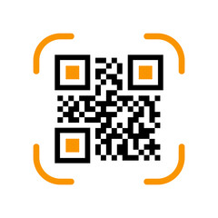 qr code icon on transparent background