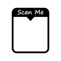qr code scan me icon on transparent background