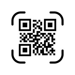 qr code icon on transparent background