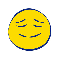 Fototapeta premium Blessed 30 Grunge Emoticons White Outline Style