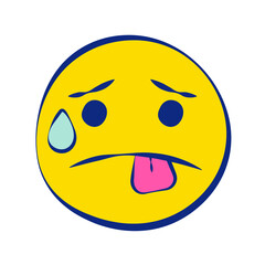 Hot 30 Grunge Emoticons White Outline Style