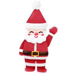 hand drawn Santa Claus png illustration, winter concept isolated background.
