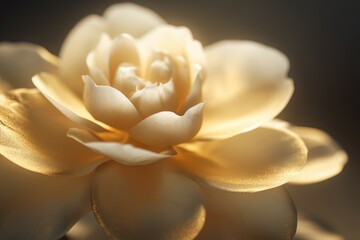 Gold camellia flower softlight. Generate Ai