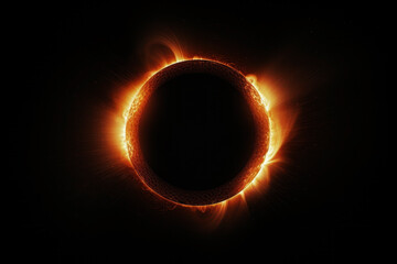 Solar eclipse in space. Generative AI - obrazy, fototapety, plakaty