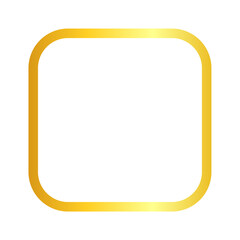 Gold frame border on transparent background