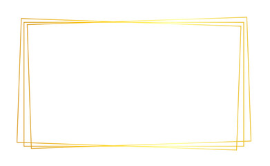 Gold frame border on transparent background