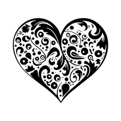 black and white heart