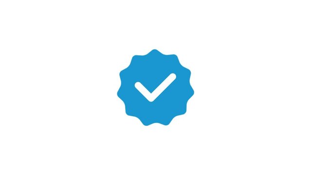 Verified animation footage design template for social media element blue verified