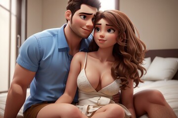 Fototapeta premium couple in bed