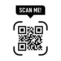 Scan me qr code on transparent background
