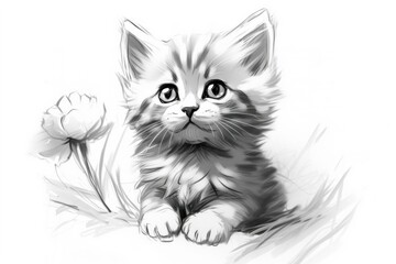 Cute Kitten Drawing