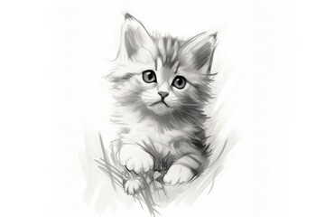 Cute Kitten Drawing