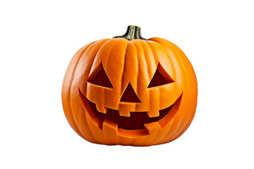 Jack o lantern. Halloween pumpkin on a transparent background. Generative Ai.