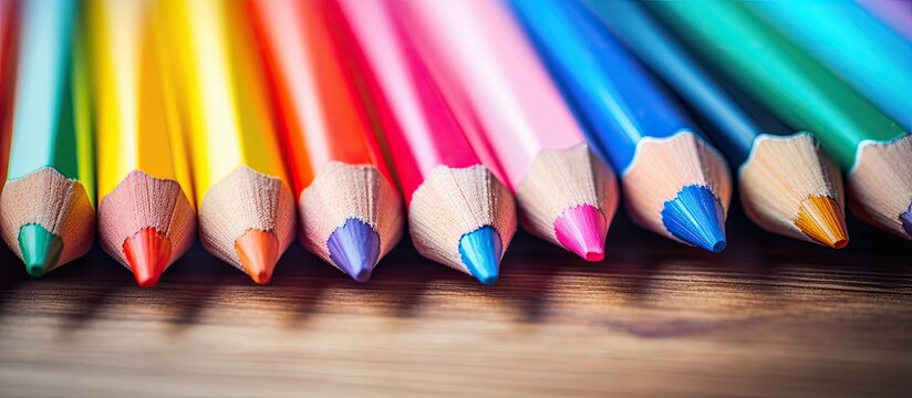 The shallow depth of field creates a blurry background, adding interest to the textured background. These tips are for coloring pencils.