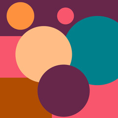 COLORFUL ART ILLUSTRATION CIRCLES AND RECTANGLES 