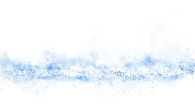 Blurred blue dots move in waves on a white background. Copy space Loop animation.