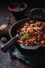 Tasty and spicy stew made of cabbage and beef.