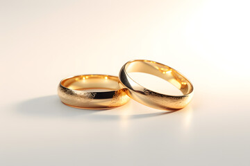 Eternal Love - Close Up of Two Golden Wedding Rings - Generative AI