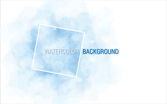 Abstract blue watercolor with stains. Blue and turquoise background with empty space for text