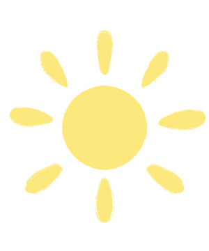 Bright and adorable cartoon sun with a cute smile, perfect for adding a cheerful touch to your projects. This PNG image has a transparent background, making it easy to overlay on various designs. 