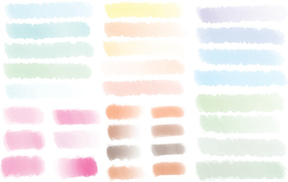Set of watercolor spot and stokes