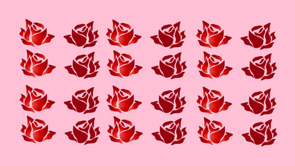pattern with red roses 