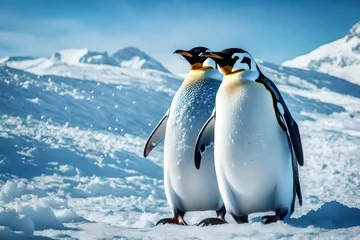 Foto op Aluminium two penguins on the snow © Ateeq