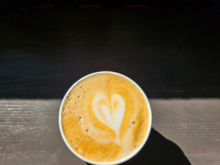 cappuccino cup with a heart cappuccino cup with a drawn heart