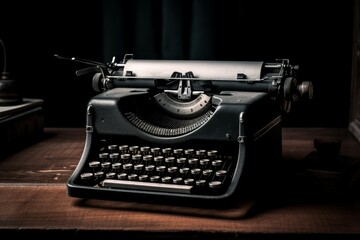 Old typewriter vintage. Generate Ai