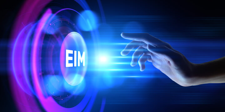 EIM Enterprise information management system on virtual screen.