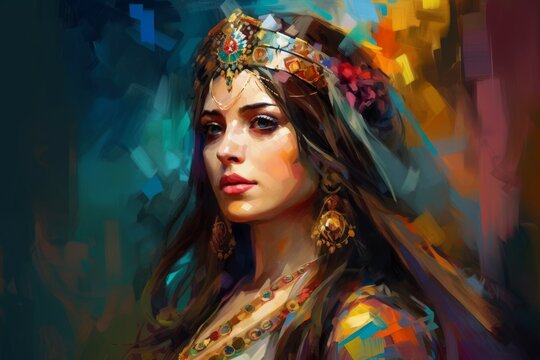 Persian queen portrait. Generate Ai