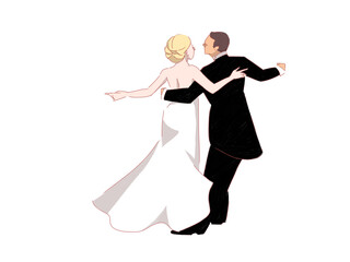 ダンスをする男女のペア　png