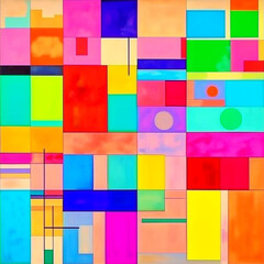 Abstract colorful illustration. Colorful abstract background with repeating curves of parallel lines.background of strokes and spots of paint. generated by AI.