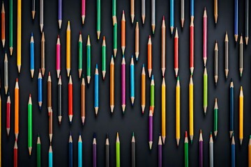 set of pencils of various colors generated by AI tool