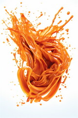 splat dollop of spaghetti in tomato sauce isolated on plain white studio background 