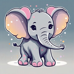 cute elephant cartoon vector illustration.
