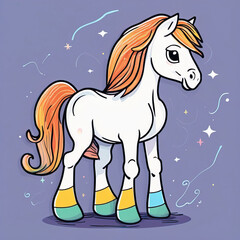 Obraz na płótnie Canvas unicorn in the rainbow, vector illustration.
