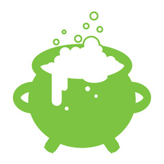 Halloween Cauldron Halloween Icon White Outline Style
