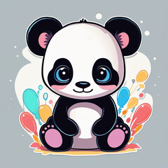 cartoon panda on a white background